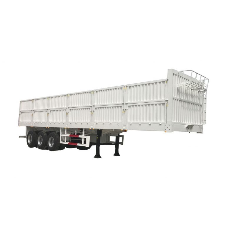 3 Axles 60T Drop Side Dump Semi Trailer With Boards